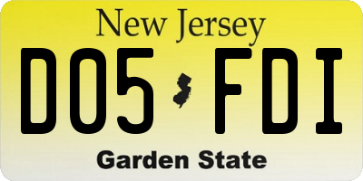 NJ license plate D05FDI