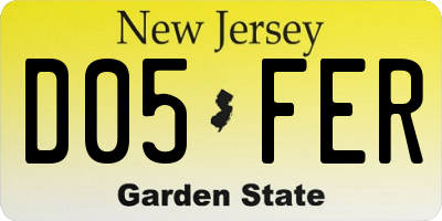NJ license plate D05FER