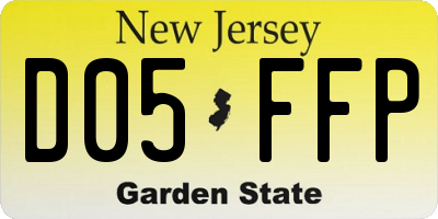 NJ license plate D05FFP