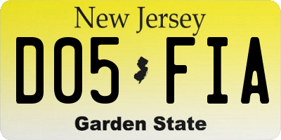 NJ license plate D05FIA
