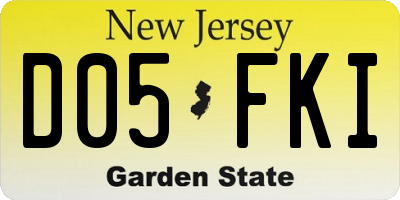 NJ license plate D05FKI