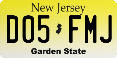 NJ license plate D05FMJ
