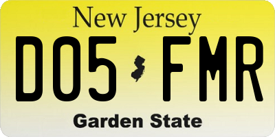 NJ license plate D05FMR