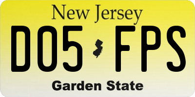 NJ license plate D05FPS