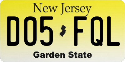 NJ license plate D05FQL