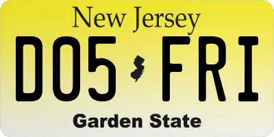 NJ license plate D05FRI