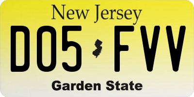 NJ license plate D05FVV