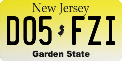 NJ license plate D05FZI