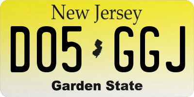 NJ license plate D05GGJ