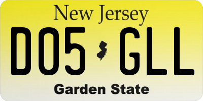 NJ license plate D05GLL