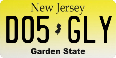 NJ license plate D05GLY