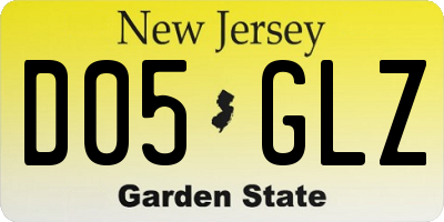 NJ license plate D05GLZ