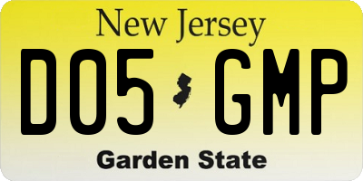 NJ license plate D05GMP
