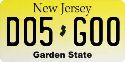 NJ license plate D05GOO