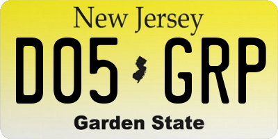 NJ license plate D05GRP