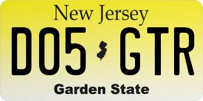 NJ license plate D05GTR