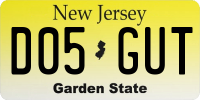 NJ license plate D05GUT