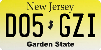NJ license plate D05GZI