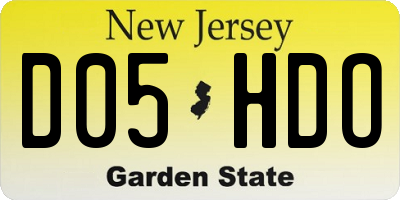 NJ license plate D05HDO