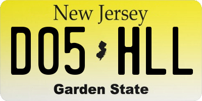 NJ license plate D05HLL