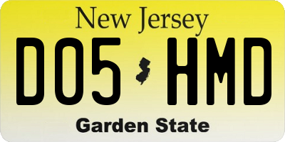 NJ license plate D05HMD