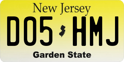 NJ license plate D05HMJ