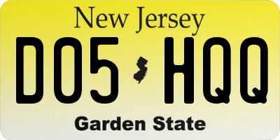 NJ license plate D05HQQ