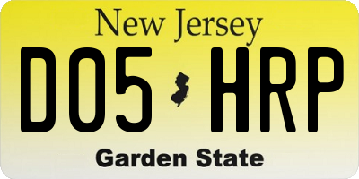 NJ license plate D05HRP