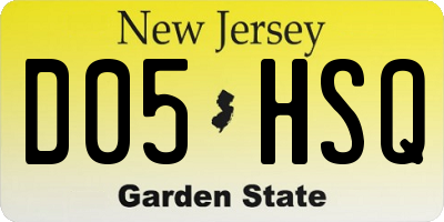 NJ license plate D05HSQ