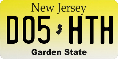 NJ license plate D05HTH