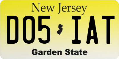 NJ license plate D05IAT