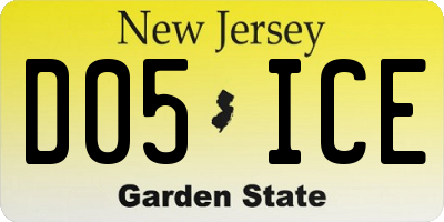 NJ license plate D05ICE