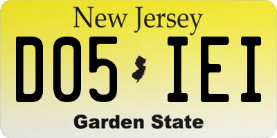 NJ license plate D05IEI