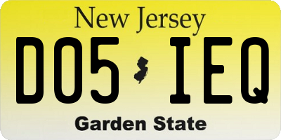 NJ license plate D05IEQ