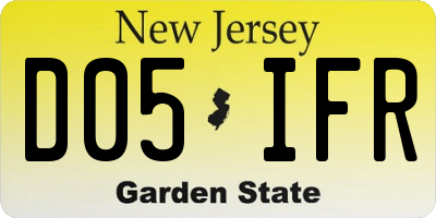 NJ license plate D05IFR