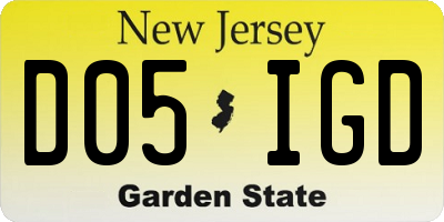 NJ license plate D05IGD