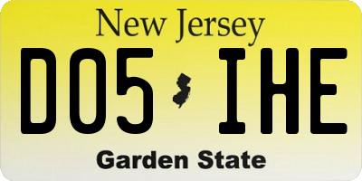 NJ license plate D05IHE