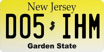 NJ license plate D05IHM