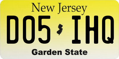 NJ license plate D05IHQ