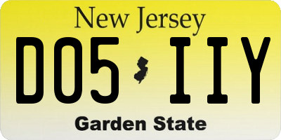 NJ license plate D05IIY