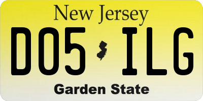 NJ license plate D05ILG