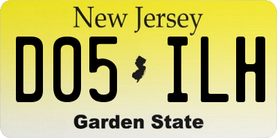 NJ license plate D05ILH