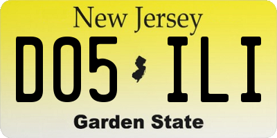 NJ license plate D05ILI