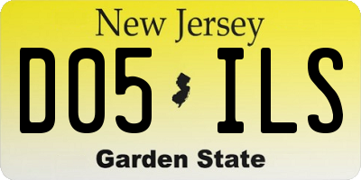 NJ license plate D05ILS