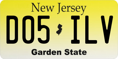 NJ license plate D05ILV
