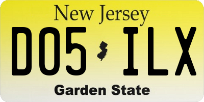 NJ license plate D05ILX