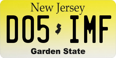 NJ license plate D05IMF
