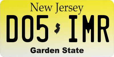 NJ license plate D05IMR