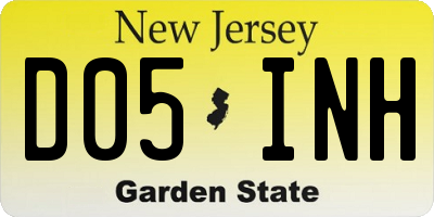 NJ license plate D05INH