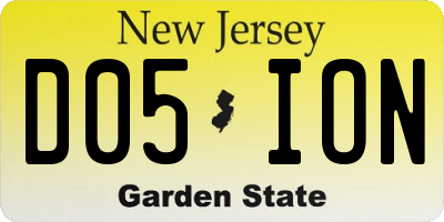 NJ license plate D05ION